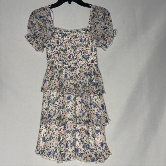 Thirty Thirty LA Multicolor Floral Ruffle Smocked A-Line Dress XS EUC - Picture 2 of 3